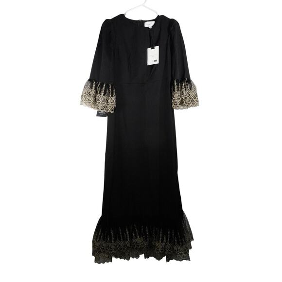 New Tuckernuck Pomander Place Gold Lace Lillith Midi Dress Sz Medium 1941-W - Picture 4 of 14